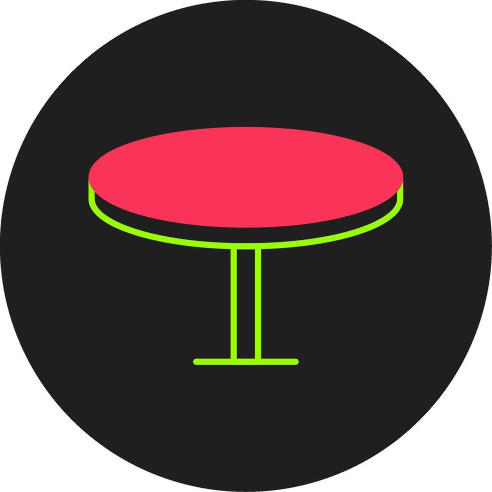 Round Table Glyph Circle Icon vector