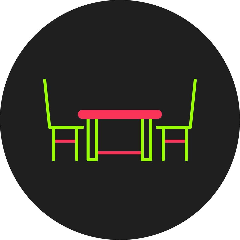 Dining Table Glyph Circle Icon vector