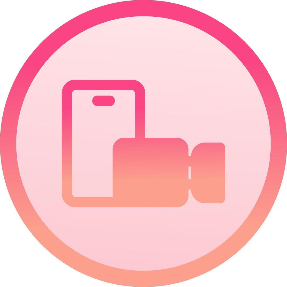 Video call solid circle gradeint Icon vector