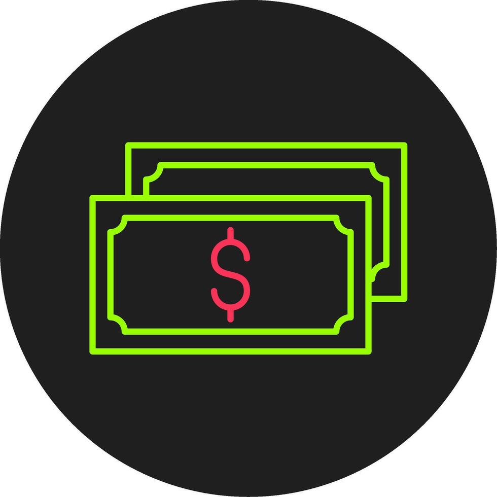 Cash Flow Glyph Circle Icon vector