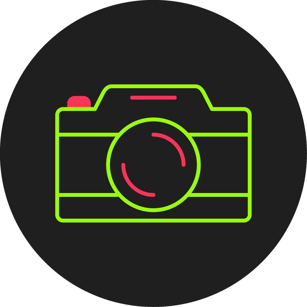 Camera Glyph Circle Icon vector