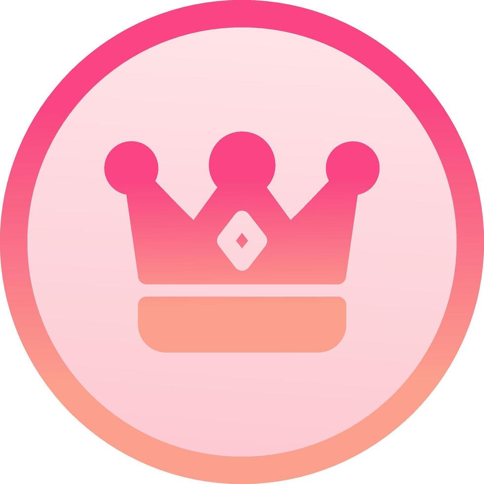 Crown solid circle gradeint Icon vector