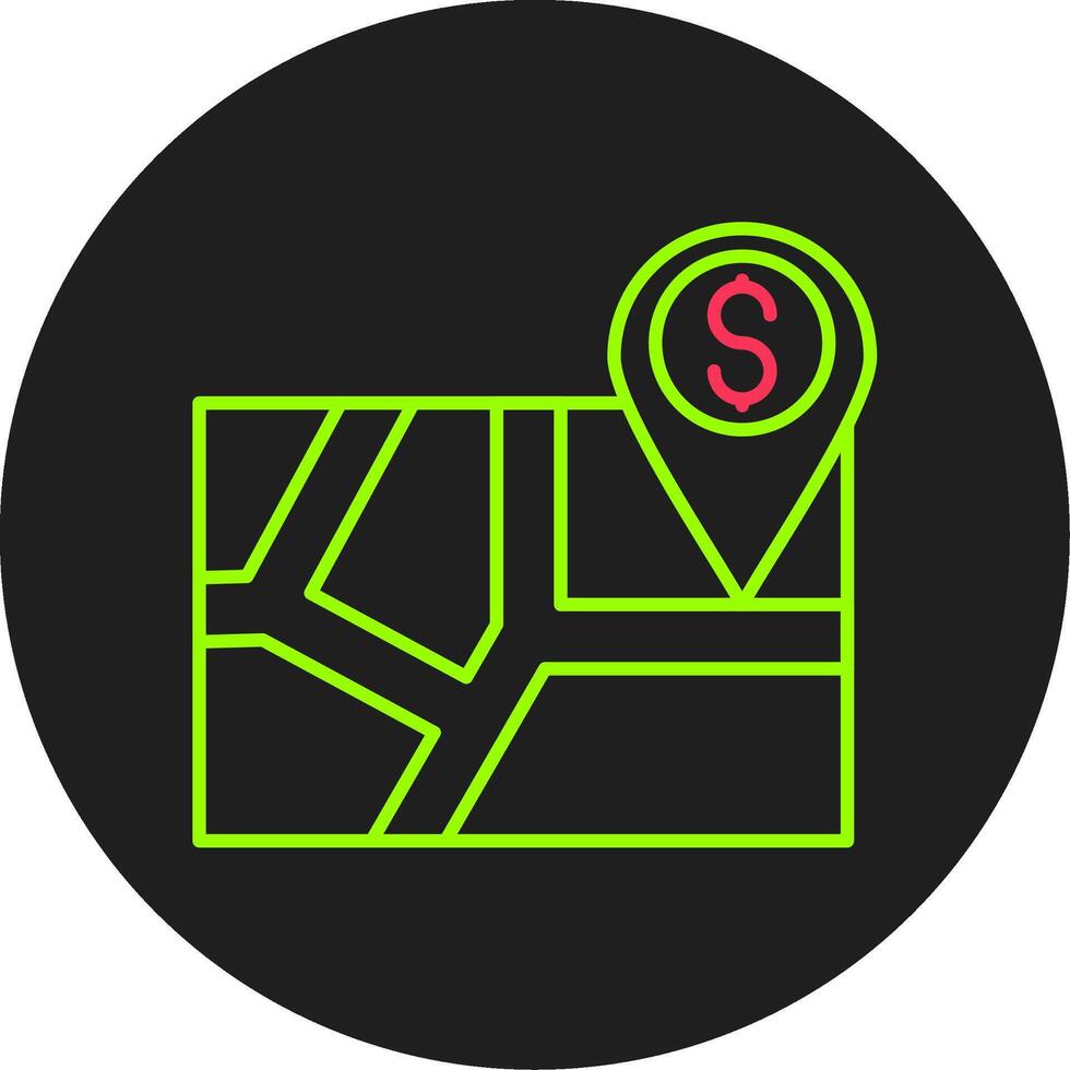 Cash Point Glyph Circle Icon vector