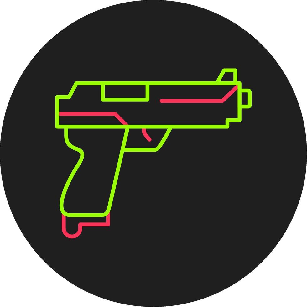 pistola glifo circulo icono vector