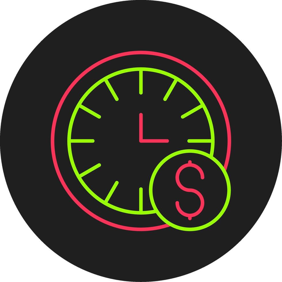 Time is Money Glyph Circle Icon vector