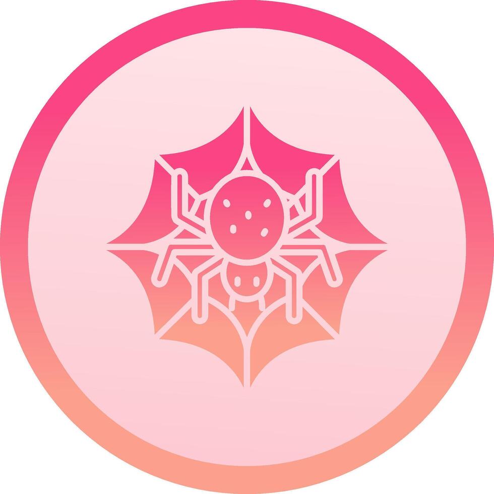 Spider web solid circle gradeint Icon vector