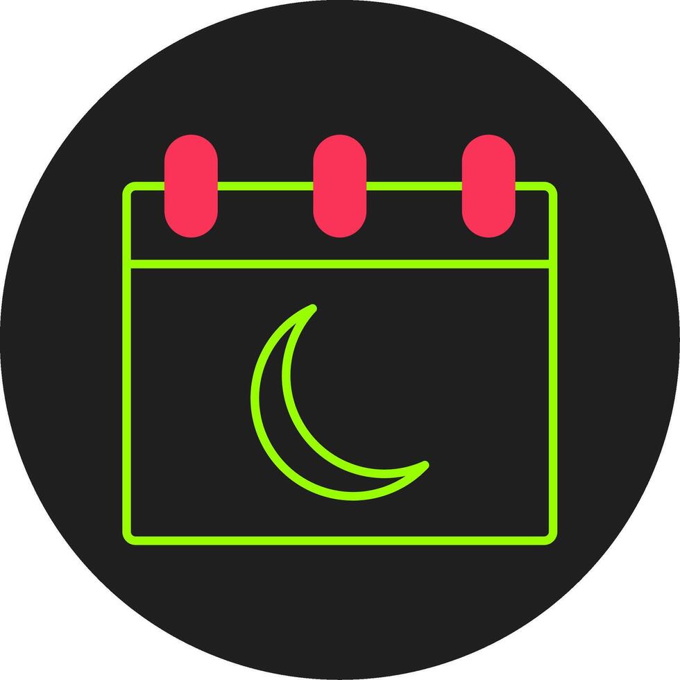 Moon Calendar Glyph Circle Icon vector