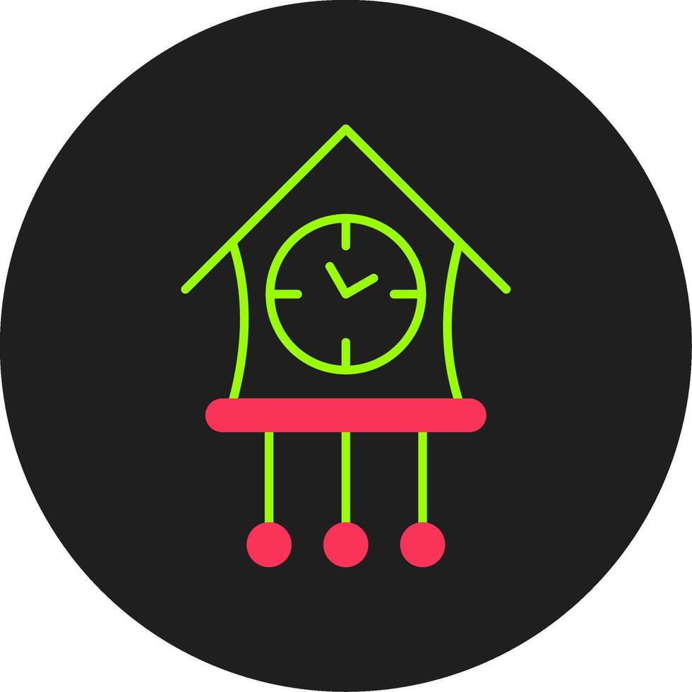 Cuckoo Clock Glyph Circle Icon vector