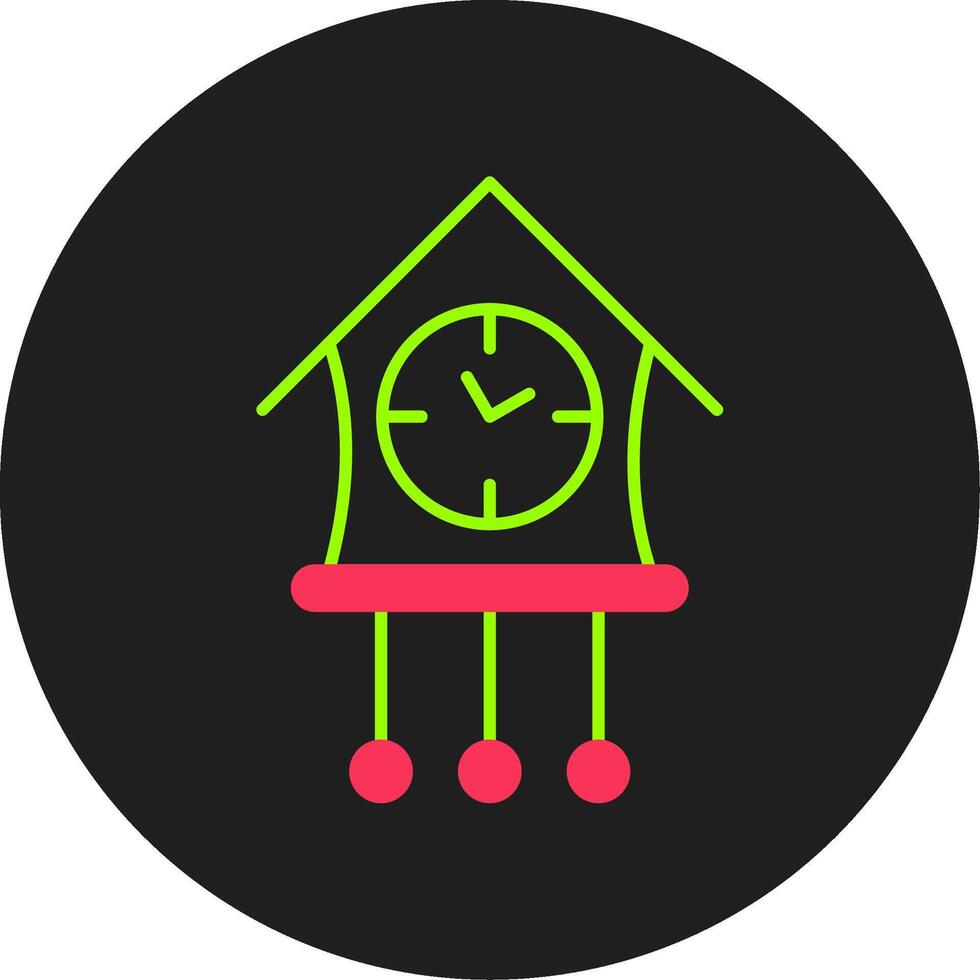 icono de círculo de glifo de reloj de cuco vector