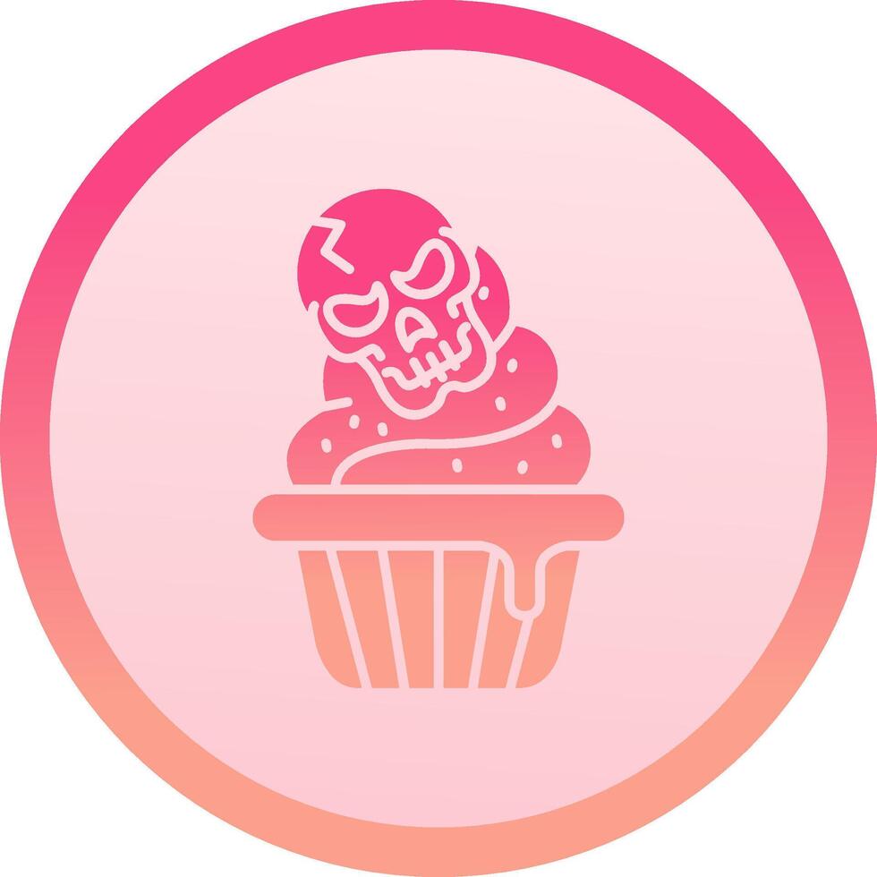 Cupcake solid circle gradeint Icon vector