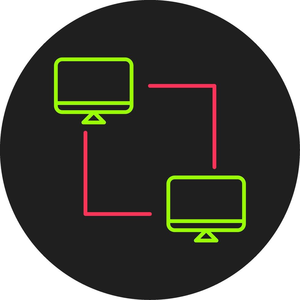 Peer To Peer Glyph Circle Icon vector