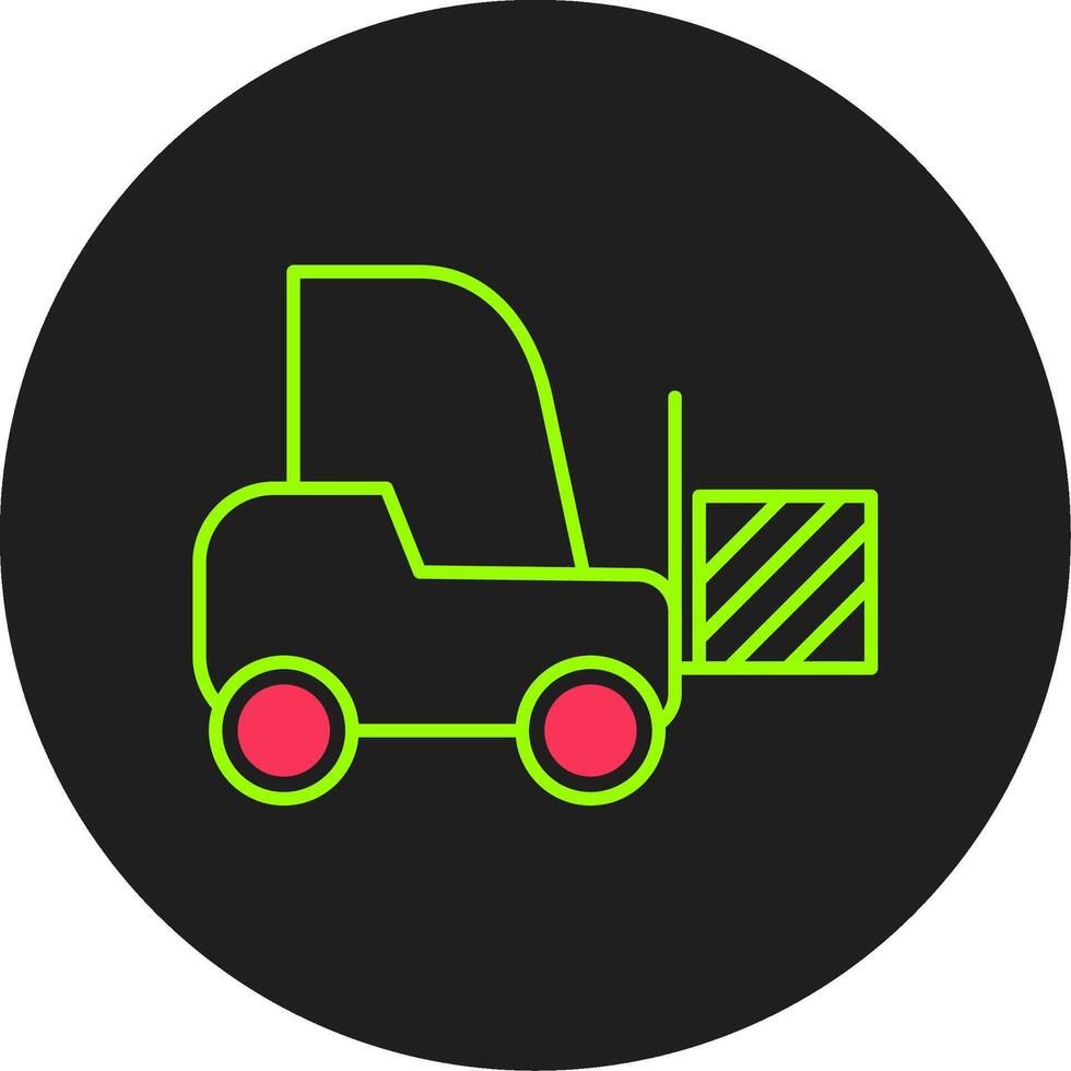 Forklift Glyph Circle Icon vector