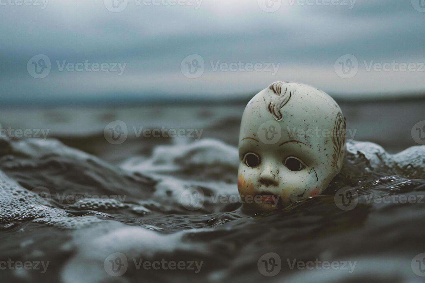 AI generated Doll in the sea photo