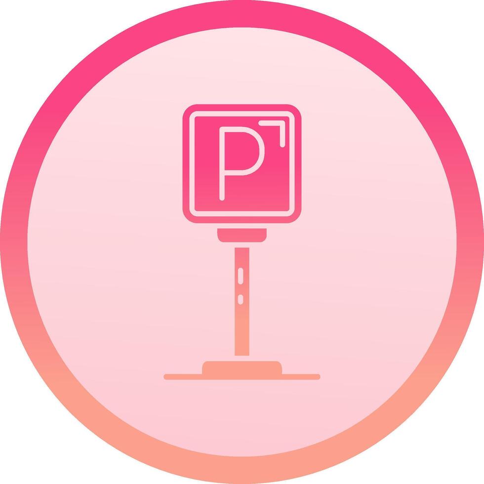 Parking solid circle gradeint Icon vector