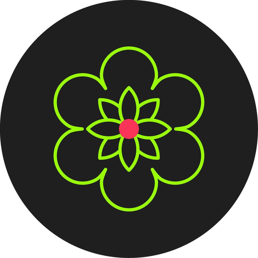 Flower Glyph Circle Icon vector