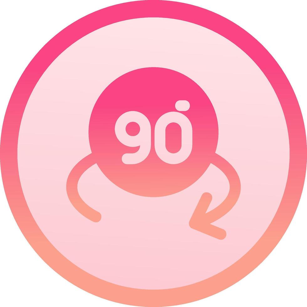 Rotate angle 90 solid circle gradeint Icon vector
