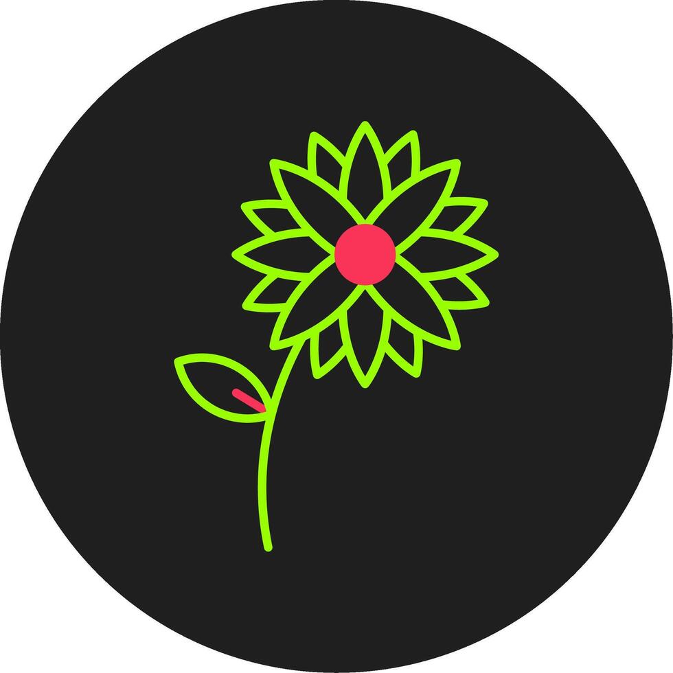 Flower Glyph Circle Icon vector
