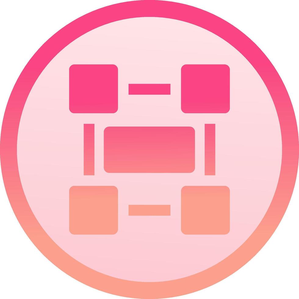 Rectangle frame solid circle gradeint Icon vector