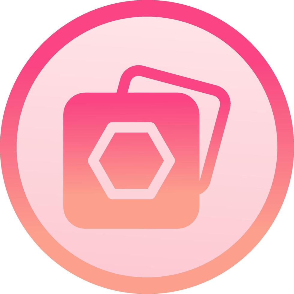 Polygon frame solid circle gradeint Icon vector