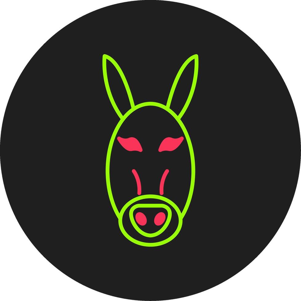 Donkey Glyph Circle Icon vector