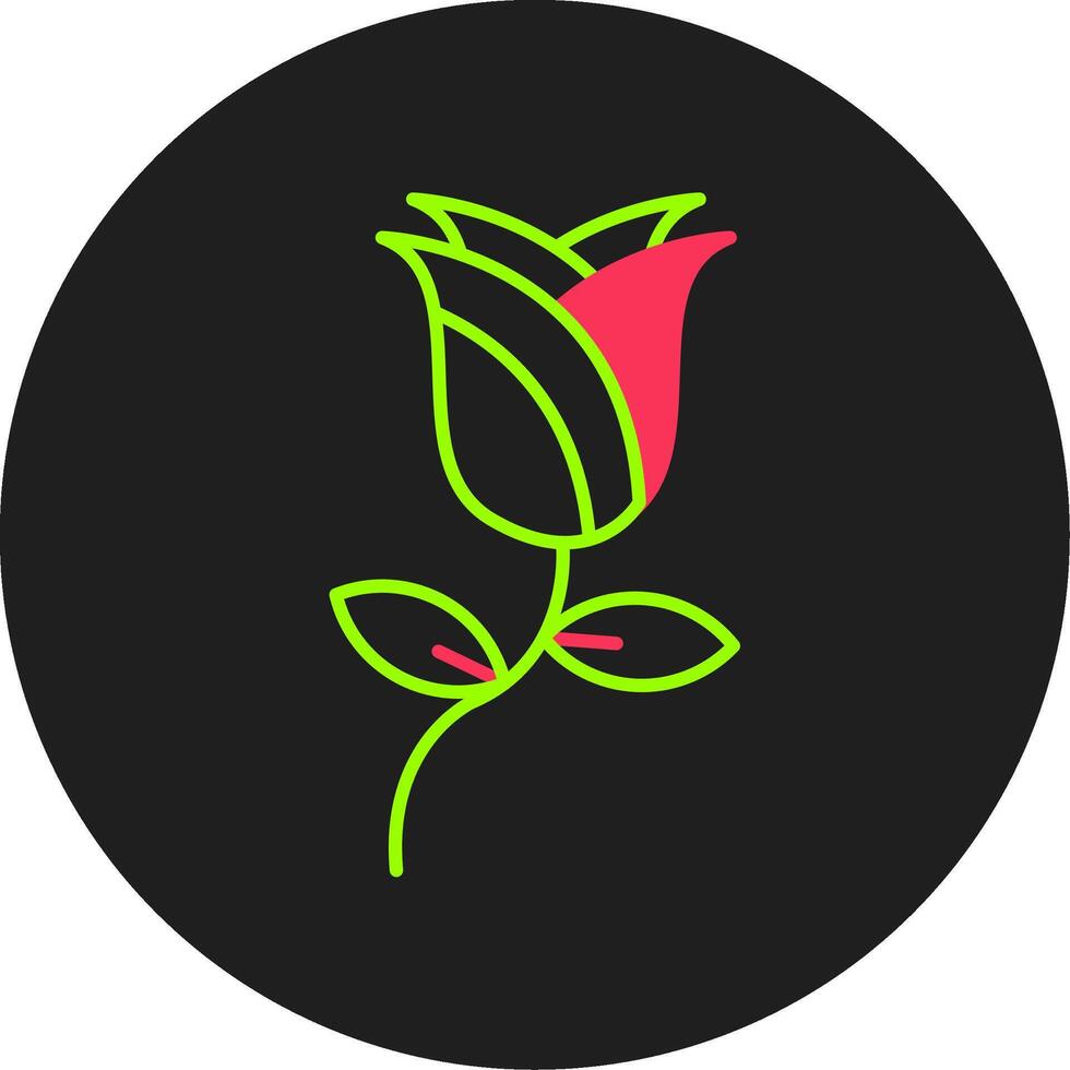 Rose Glyph Circle Icon vector
