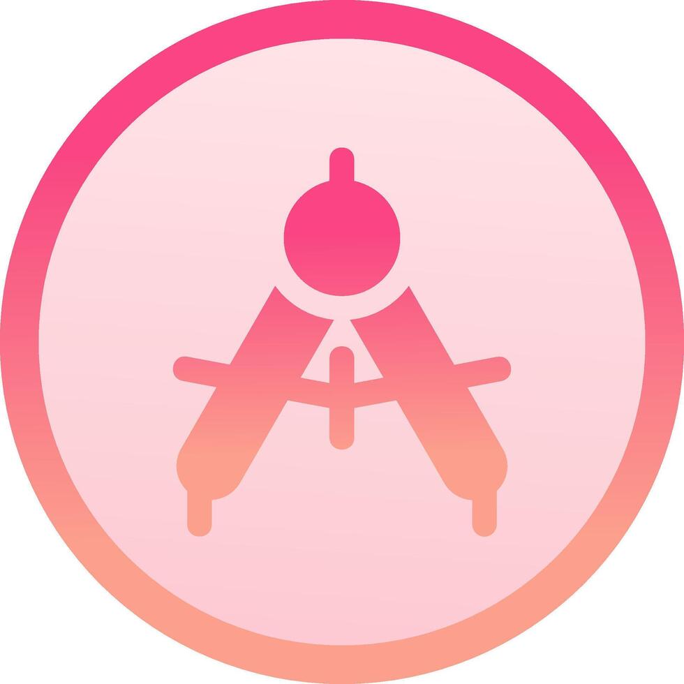 Drawing compass solid circle gradeint Icon vector