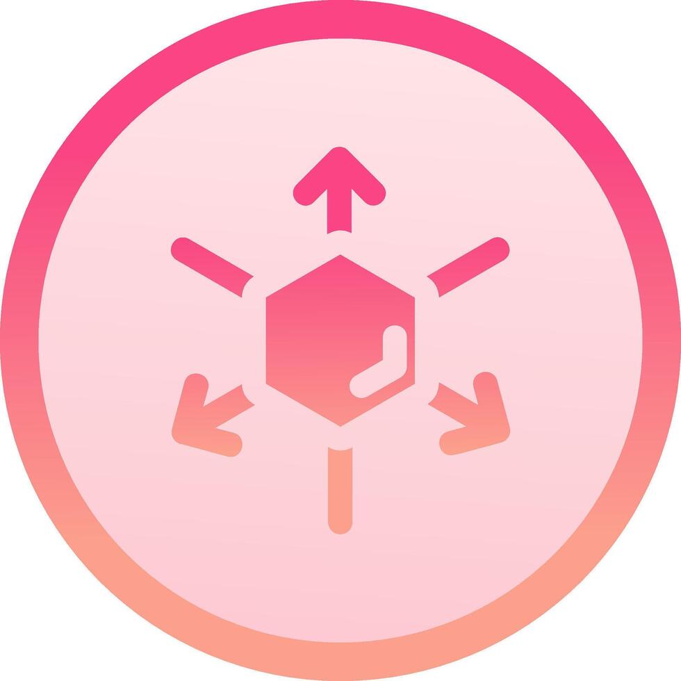 3d coordinate axis solid circle gradeint Icon vector
