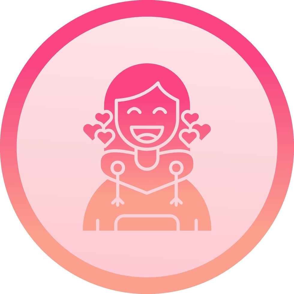 Love solid circle gradeint Icon vector