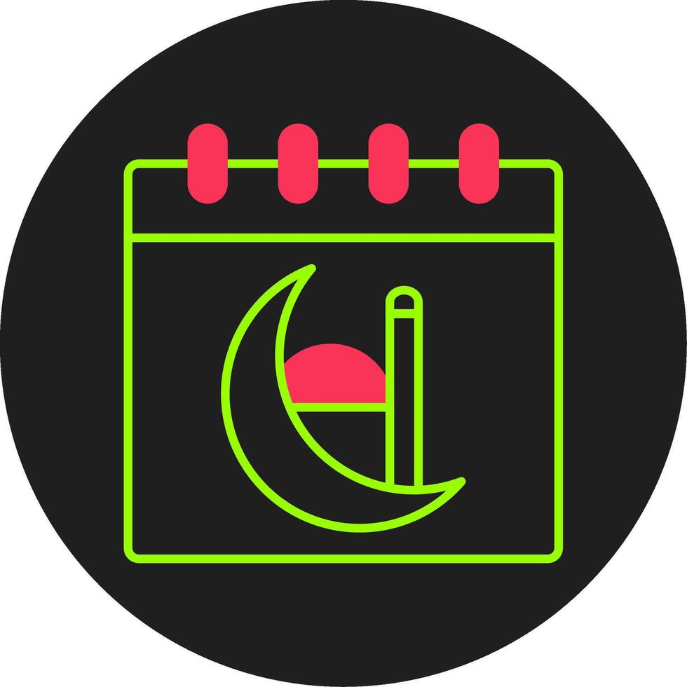 Calendar Glyph Circle Icon vector