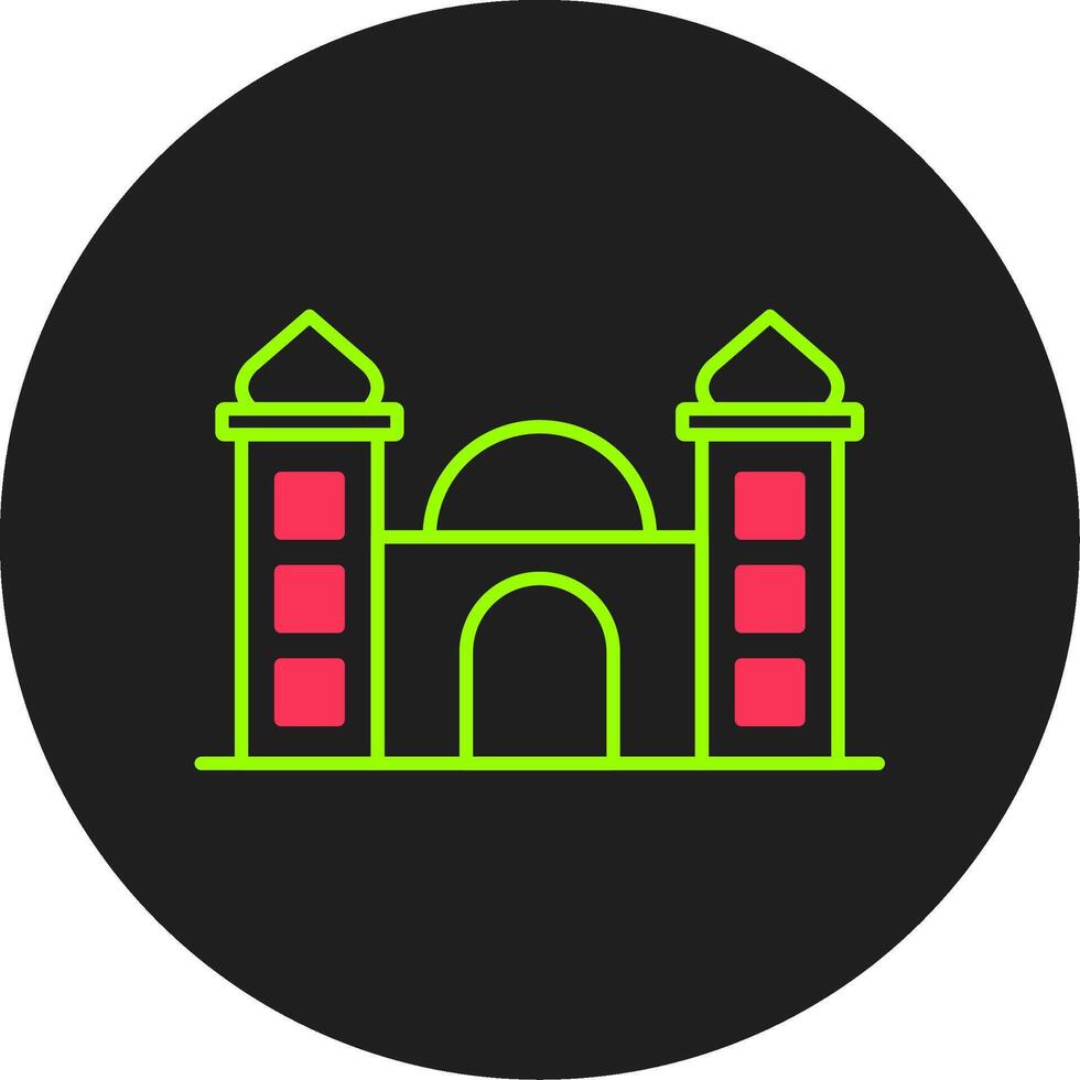 Mosque Glyph Circle Icon vector