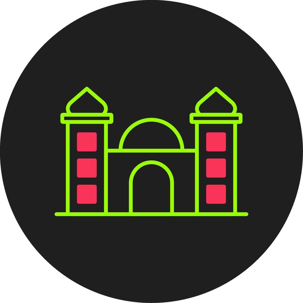 icono de círculo de glifo de mezquita vector