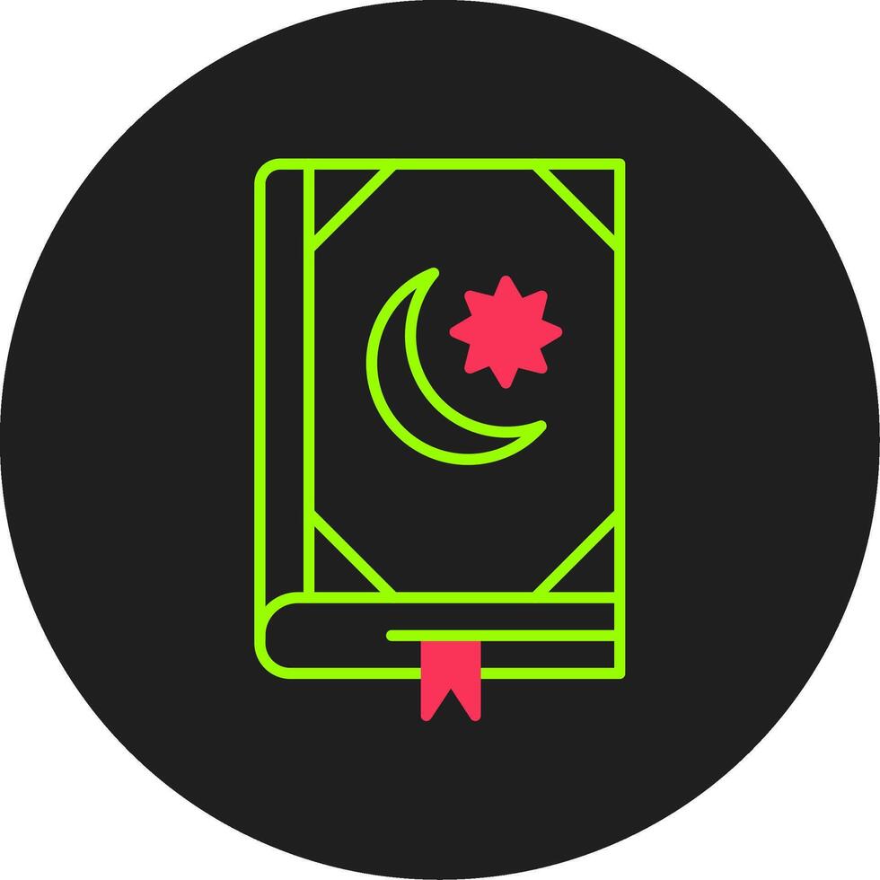 Quran Glyph Circle Icon vector