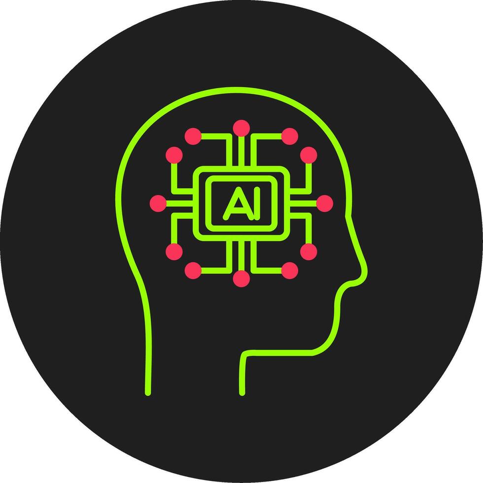 Artificial Intelligence Glyph Circle Icon vector