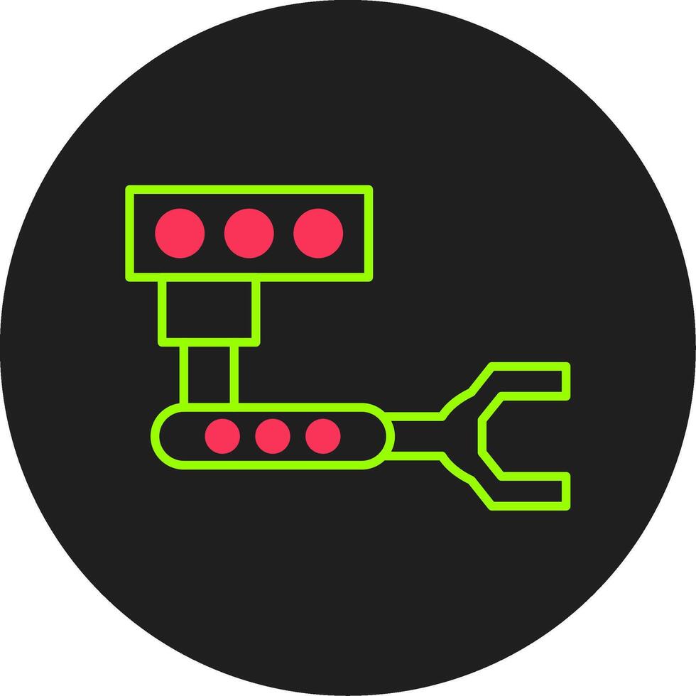 Industrial Robot Glyph Circle Icon vector