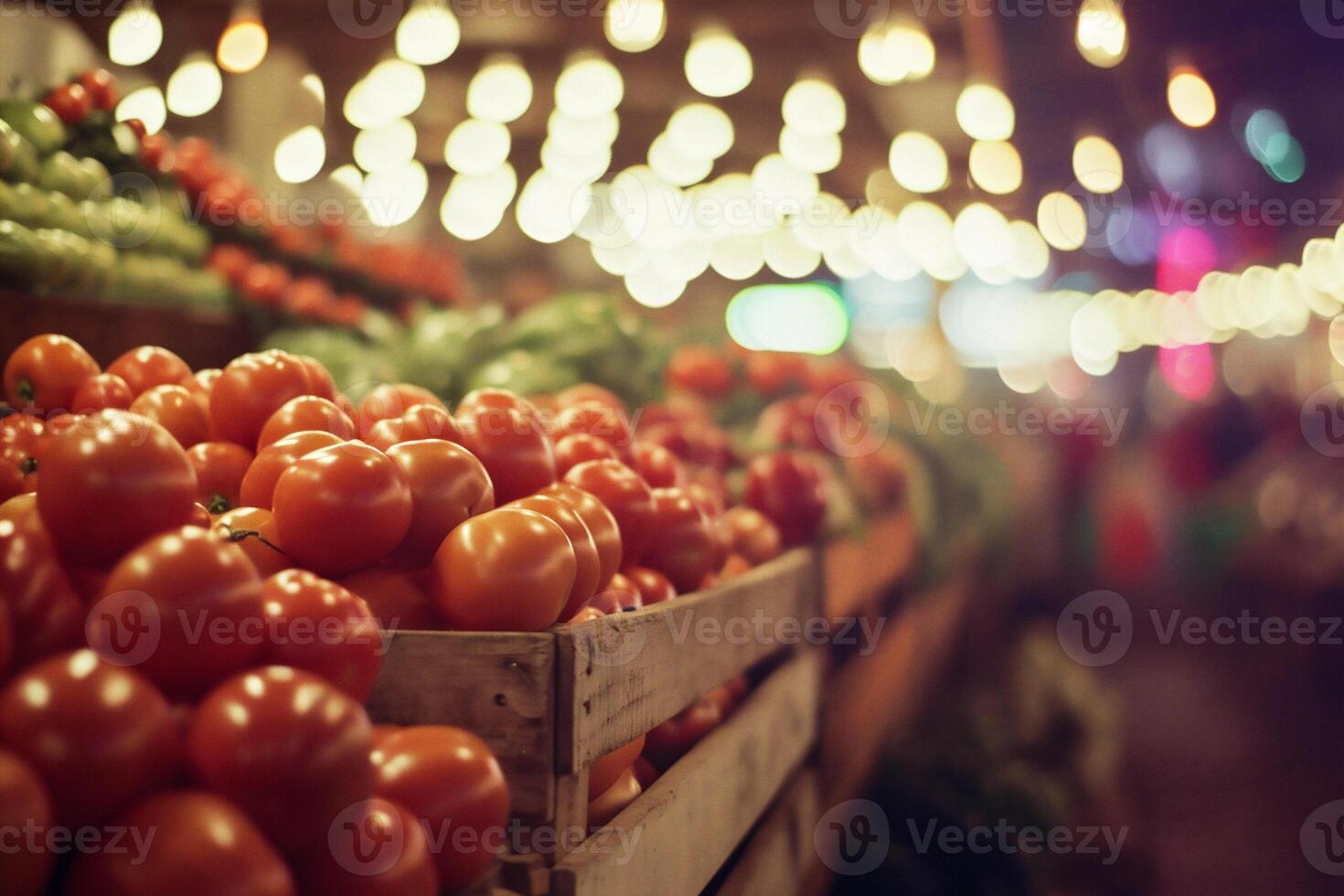 AI generated Variety of fresh vegetables in the market photo