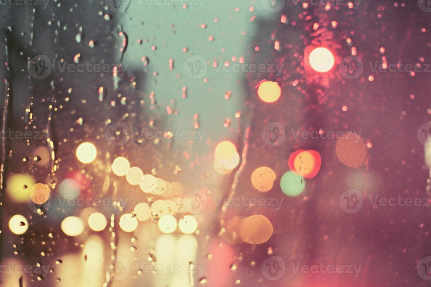 AI generated Blurred background of traffic in the city. Bokeh photo