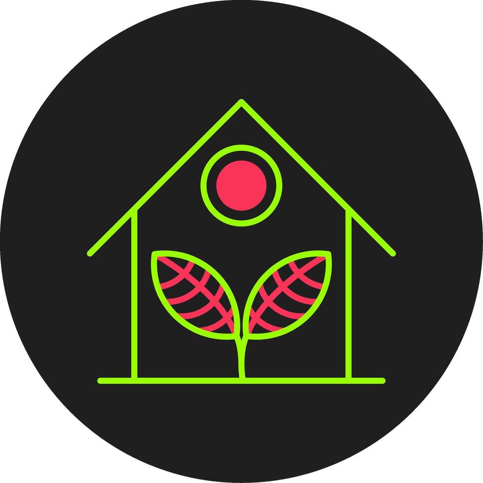 Greenhouse Glyph Circle Icon vector