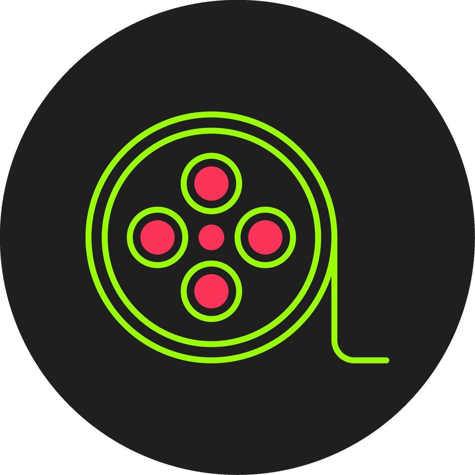 Film Reel Glyph Circle Icon vector