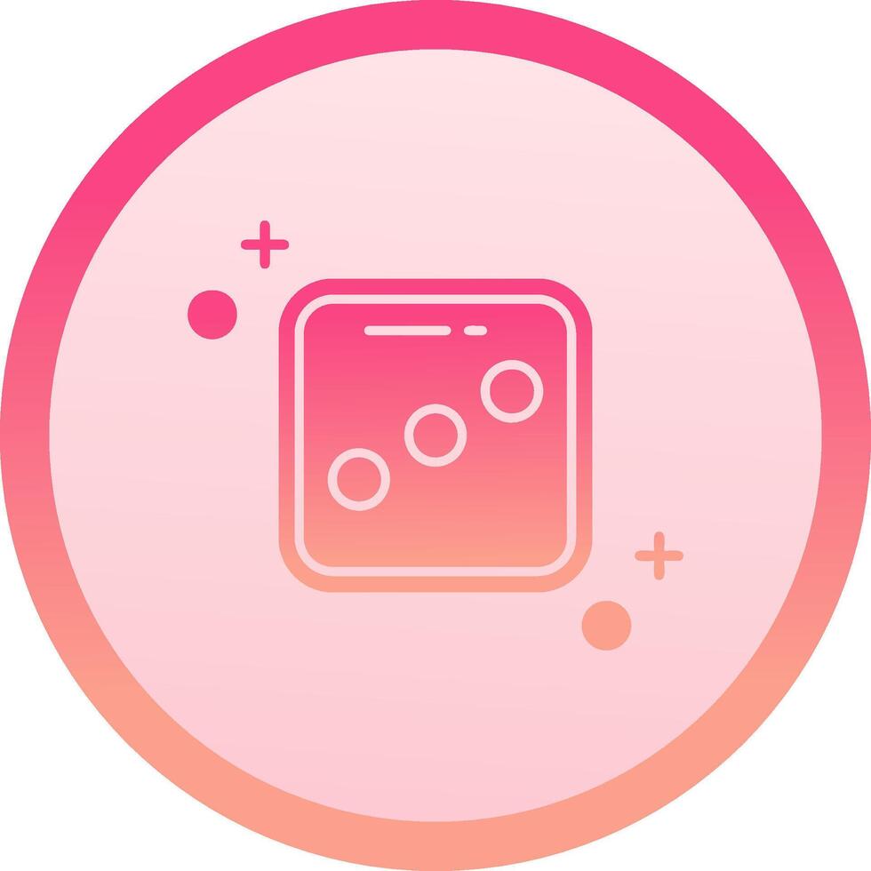 Dice three solid circle gradeint Icon vector