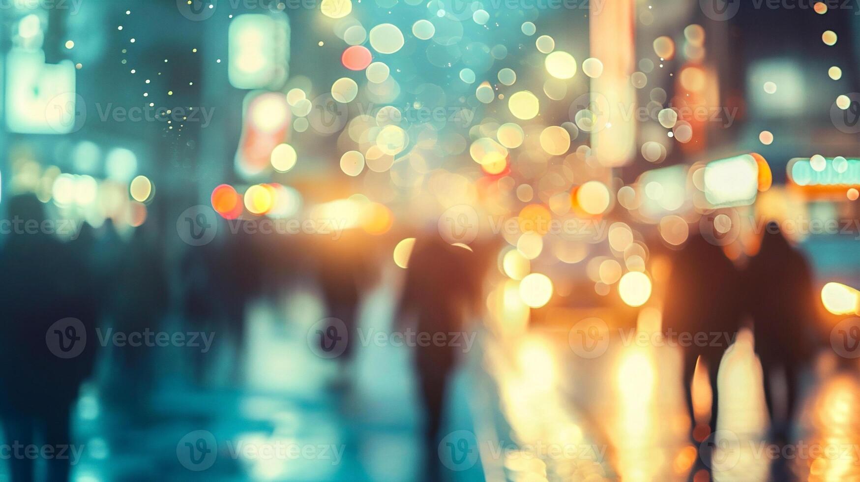 AI generated Blurred background of traffic in the city. Bokeh photo