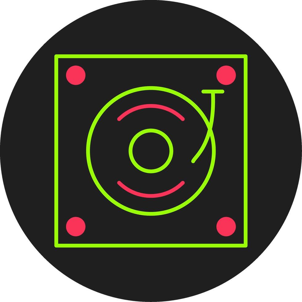 Turntable Glyph Circle Icon vector