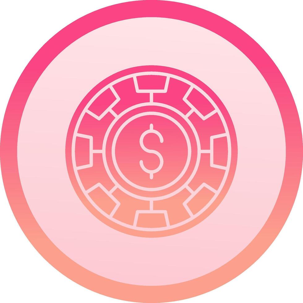 Chip solid circle gradeint Icon vector