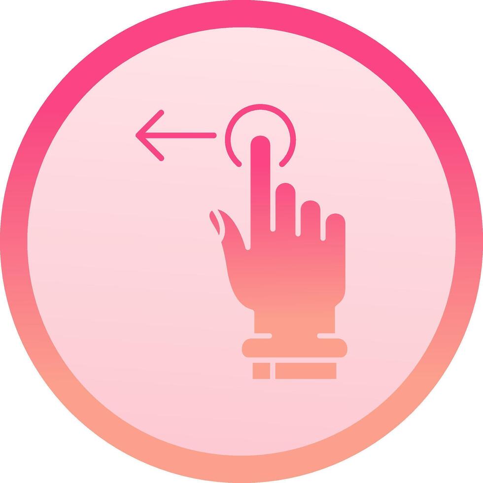 Tap and Move Left solid circle gradeint Icon vector