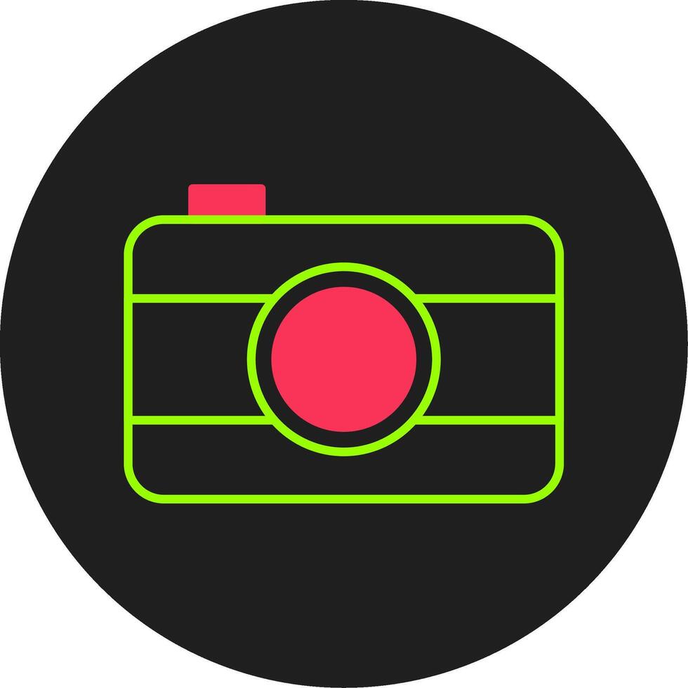 Old Came Glyph Circle Icon vector