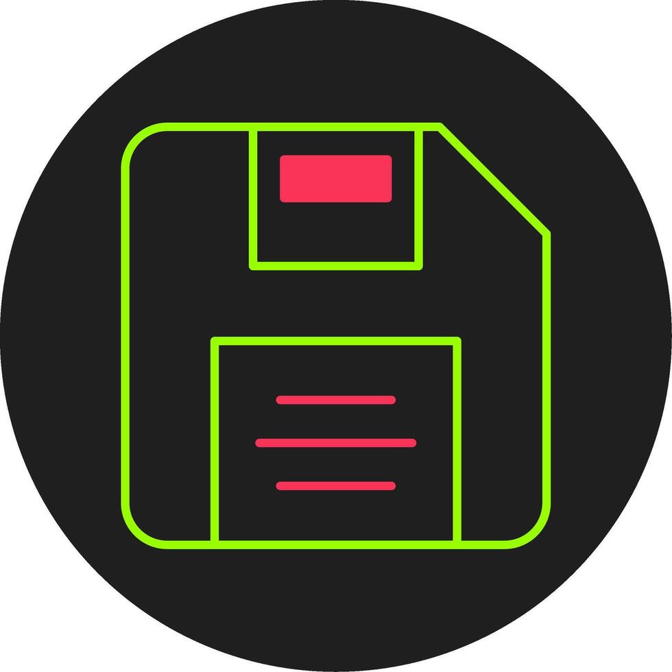 Diskette Glyph Circle Icon vector