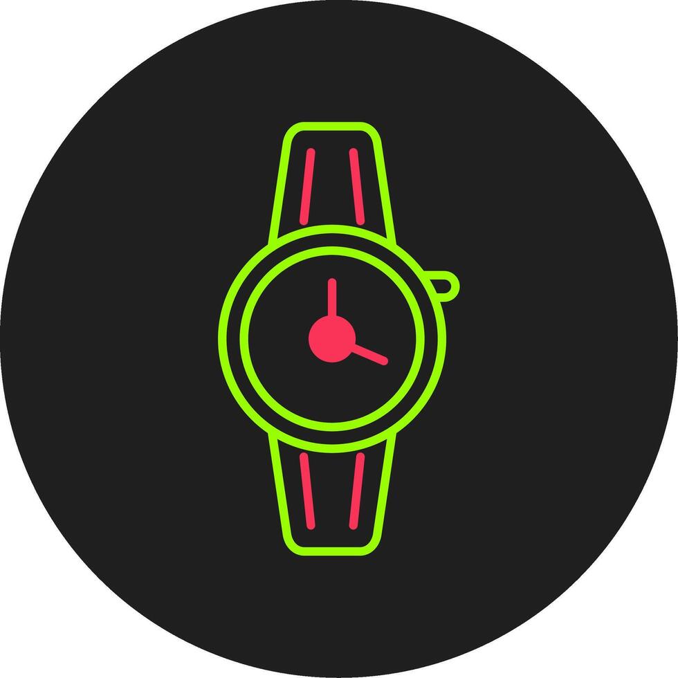 icono de círculo de glifo de reloj de pulsera vector