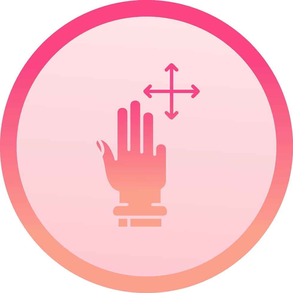 Three Fingers Move solid circle gradeint Icon vector