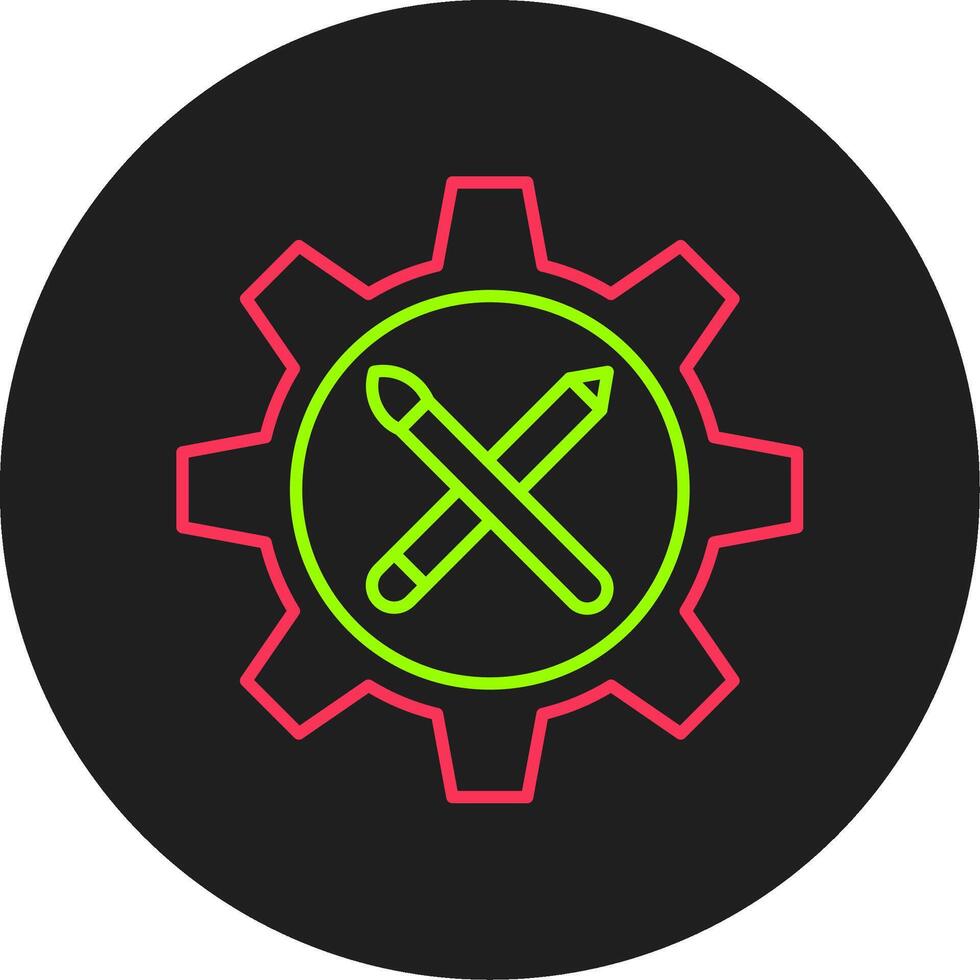 Gear Glyph Circle Icon vector