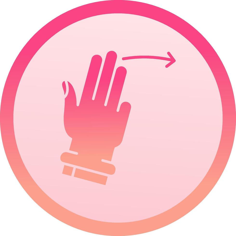 Three Fingers Right solid circle gradeint Icon vector