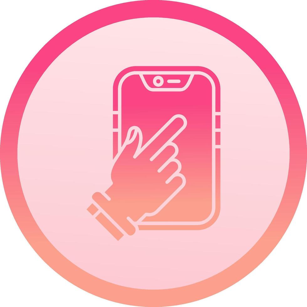 Touch Device solid circle gradeint Icon vector